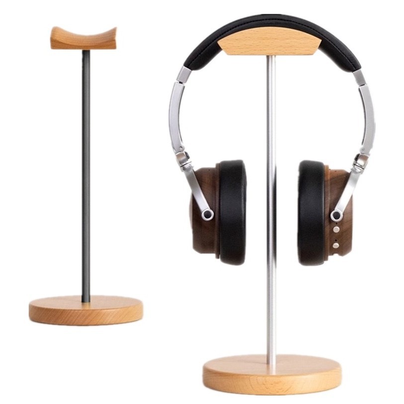 Esports Gaming Desk - Houten en aluminium hoofdtelefoonstandaard van zwart