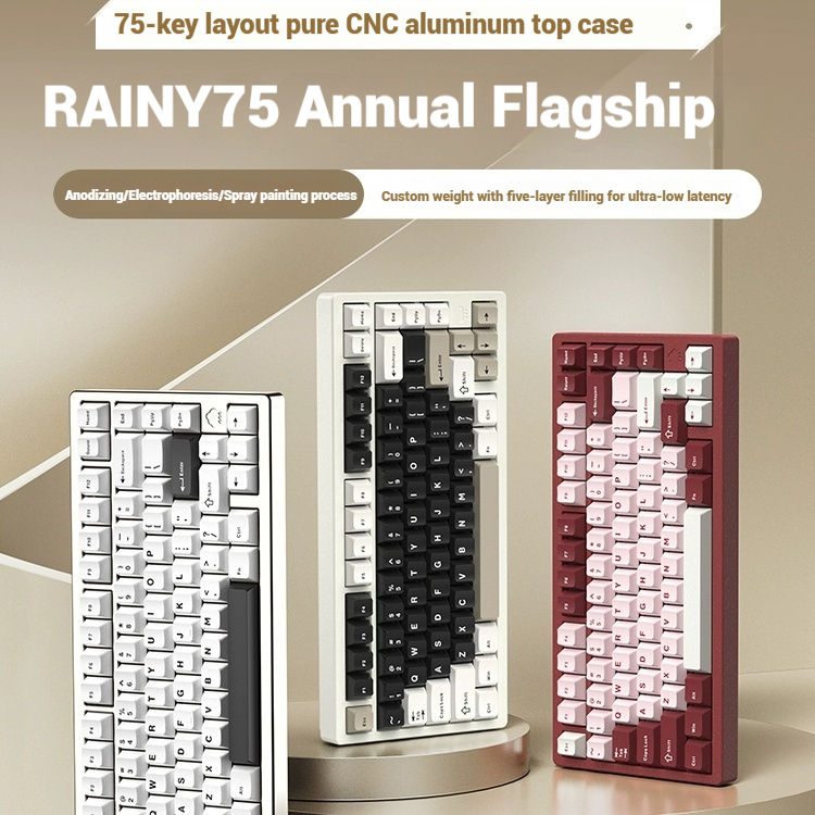 Esports Gaming Keyboard - Draadloos Bluetooth RAINY75 aangepast gamingtoetsenbord Aluminium